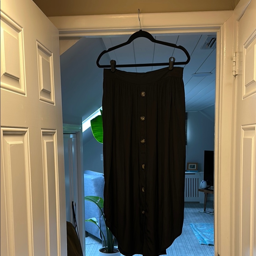 Elegant Black Button-Down Skirt